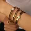 Picture of Titanium-steel micro-pave flower hollow-out lightweight luxury bracelet
