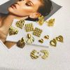 Picture of Minimal-lux 18K gold vacuum-plated stainless hoops, Euro-Ins influencer style