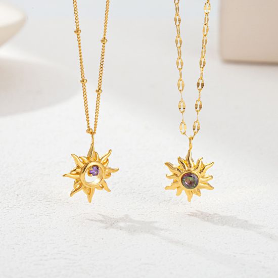 Picture of Euro-designed vintage-chic sunflower pendant—petite