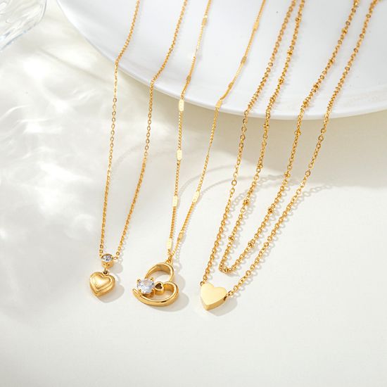 Picture of Stainless-Steel Heart Necklace – Mirror-Polish, Fade-Fre