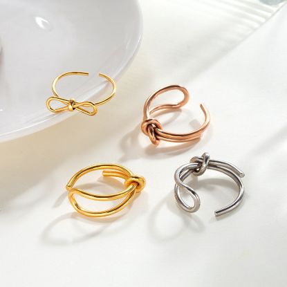 Picture of Stainless-steel knot ring—fade-proof, open-band, mix-and-match