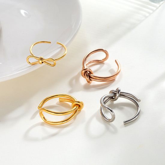 Picture of Stainless-steel knot ring—fade-proof, open-band, mix-and-match