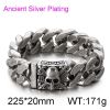 Picture of 316L titanium-steel Cuban-link bracelet with skeleton