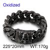 Picture of 316L titanium-steel Cuban-link bracelet with skeleton