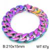 Picture of 316L stainless steel polished dopamine color cuban chain
