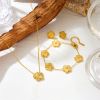 Picture of Titanium-steel lucky five-leaf pendant bracelet set