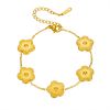 Picture of Titanium-steel lucky five-leaf pendant bracelet set