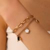 Picture of Black Stainless Steel Petite Hollow-Out Daisy Chain Bracelet
