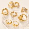 Picture of 18K true-gold plated geometric open ring—mirror-polished edge