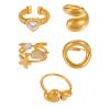 Picture of 18K true-gold plated geometric open ring—mirror-polished edge