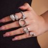 Picture of 18K true-gold plated geometric open ring—mirror-polished edge