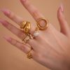 Picture of 18K true-gold plated geometric open ring—mirror-polished edge