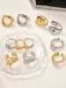Picture of 18K true-gold plated geometric open ring—mirror-polished edge