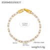 Picture of Chic Multicolor Zircon Bar Bracelet – 18K Gold-Plated Stainless Steel
