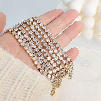 Picture of EU-US ins-style cool-luxe tennis bracelet-5A zircons in titanium steel