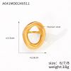Picture of Minimalist hollow-cut off-round ring—gold-plated titanium