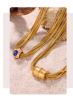 Picture of German heavy-craft matte-gold multi-layer chain necklace & bracelet set