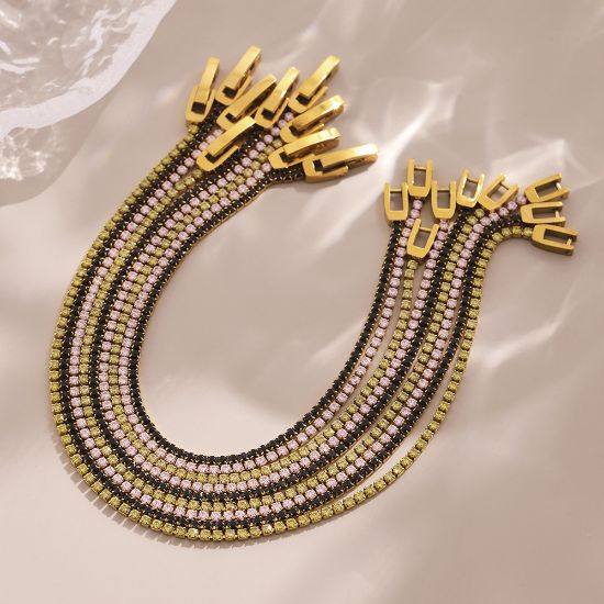 Picture of Stainless steel Ultra-spark full-pave slim hoop 5A zircons bracelet