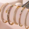 Picture of French quiet-luxury bracelet—titanium steel with vivid colored zircons