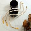Picture of MOM-style letter-square tag bracelet—freshwater pearls