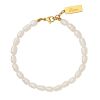 Picture of MOM-style letter-square tag bracelet—freshwater pearls