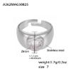 Picture of 5A zircon heart open-ring set – stainless steel