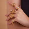 Picture of 5A zircon heart open-ring set – stainless steel