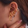 Picture of Stainless-Steel Geometric Plain-Hoop Earrings