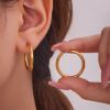 Picture of Stainless-Steel Geometric Plain-Hoop Earrings