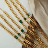 Picture of Euro-US streets Hip-hop titanium-steel 18K gold-finished cuban chain set
