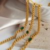 Picture of Euro-US streets Hip-hop titanium-steel 18K gold-finished cuban chain set