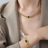 Picture of Euro-US streets Hip-hop titanium-steel 18K gold-finished cuban chain set