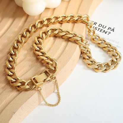 Picture of Euro-bold oversized street hip-hop Fringed cuban necklace set