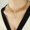 Picture of Euro-bold oversized street hip-hop Fringed cuban necklace set