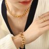 Picture of Euro-bold oversized street hip-hop Fringed cuban necklace set