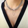 Picture of Euro-bold oversized street hip-hop Fringed cuban necklace set