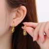 Picture of Micro-pavé steel droplet stud—minimal, brilliant