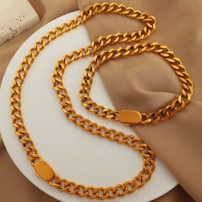 Picture of Euro-American trend luxe hip-hop Cuban link chain in stainless steel