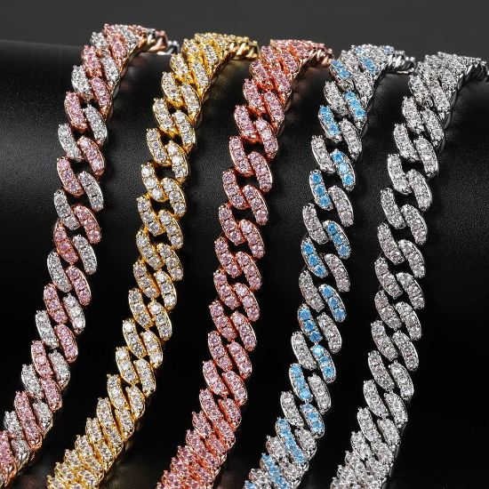 Picture of Euro&US hot-sale 9 mm single-row zirconia hip-hop Cuban link bracelet