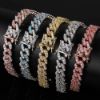 Picture of Euro&US hot-sale 9 mm single-row zirconia hip-hop Cuban link bracelet