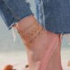 Picture of Double-Layer Titanium-Steel Anklet –  Zircon Tassel Shine