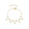 Picture of Double-Layer Titanium-Steel Anklet –  Zircon Tassel Shine