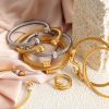 Picture of Threaded-zircon luxe fade-proof titanium-steel bangle for hip-hop
