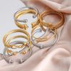 Picture of Threaded-zircon luxe fade-proof titanium-steel bangle for hip-hop
