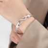 Picture of Threaded-zircon luxe fade-proof titanium-steel bangle for hip-hop