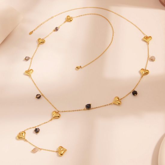 Picture of Heart-Y Long Necklace – Natural Stone Drop
