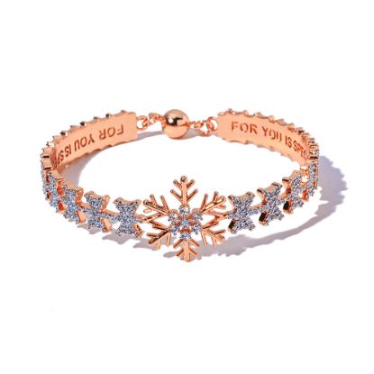 Picture of Euro&US-hip-hop luxe snowflake bangle with zircon crystals