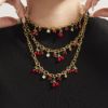Picture of Cherry-Red Enamel & Zircon Pendant Necklace