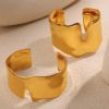 Picture of Euro&US bold open cuff in titanium-steel bangle high-impact shine plated with luxe gold