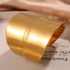 Picture of Euro&US bold open cuff in titanium-steel bangle high-impact shine plated with luxe gold